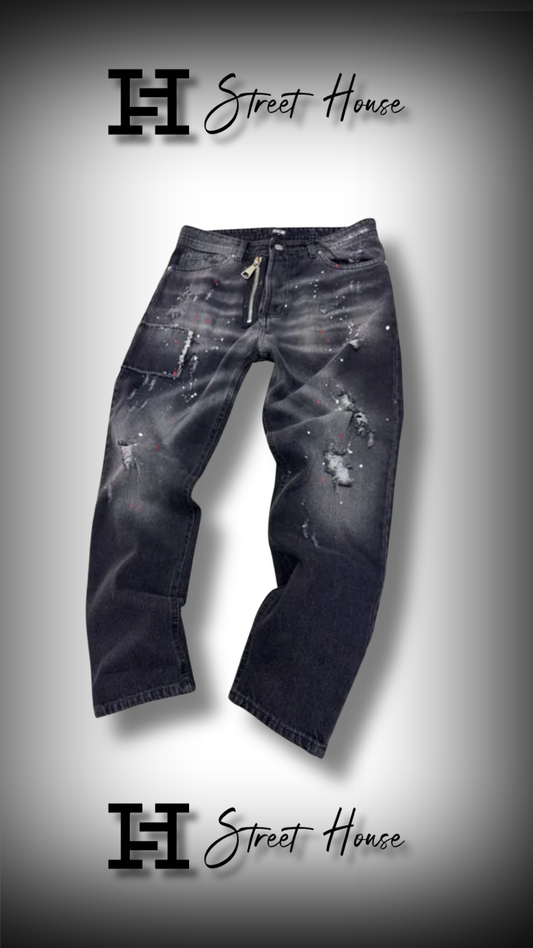 JEANS SFUMATO CON ZIP MADE IN ITALY