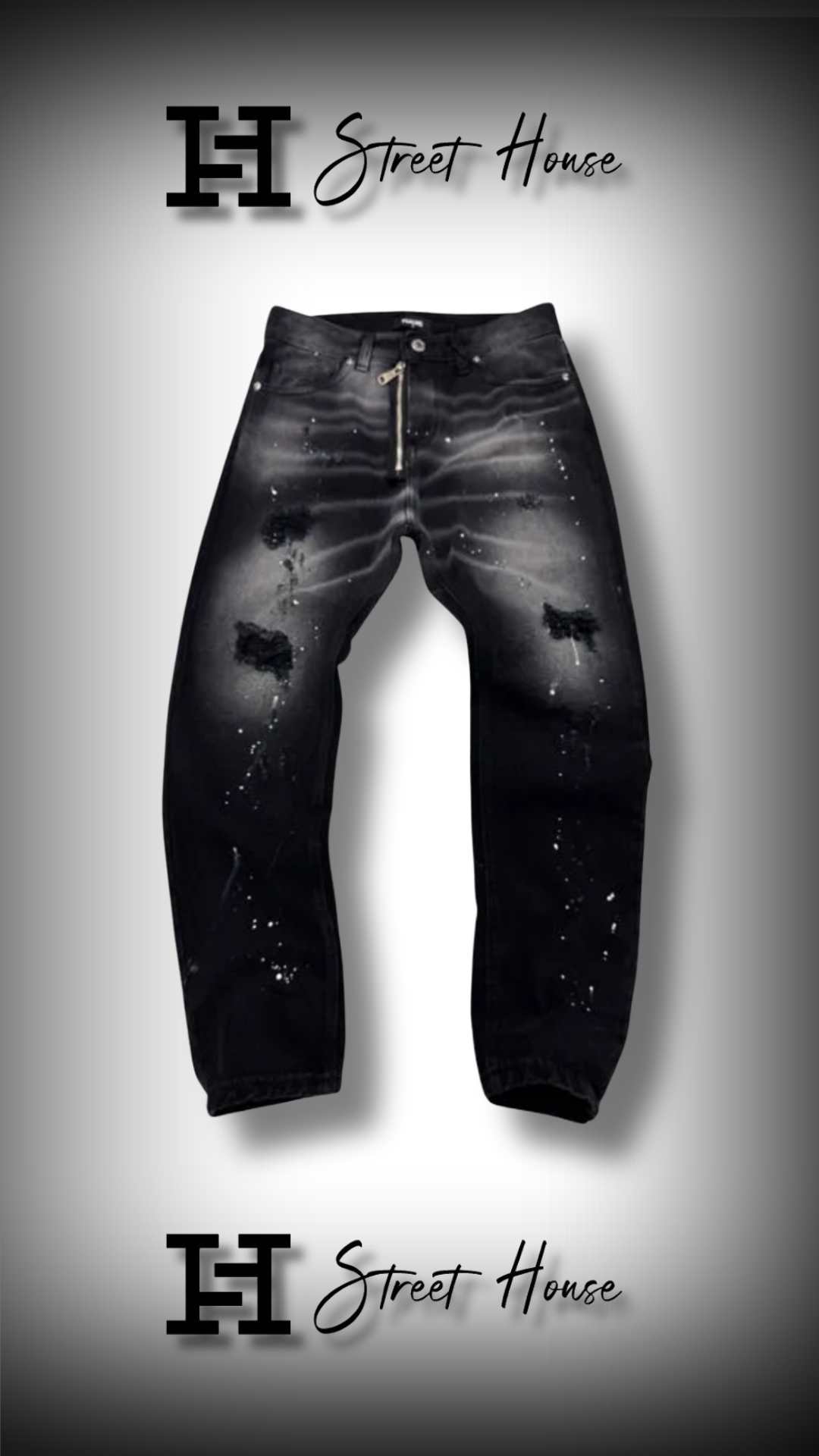 JEANS D** TOTAL BLACK CON ZIP